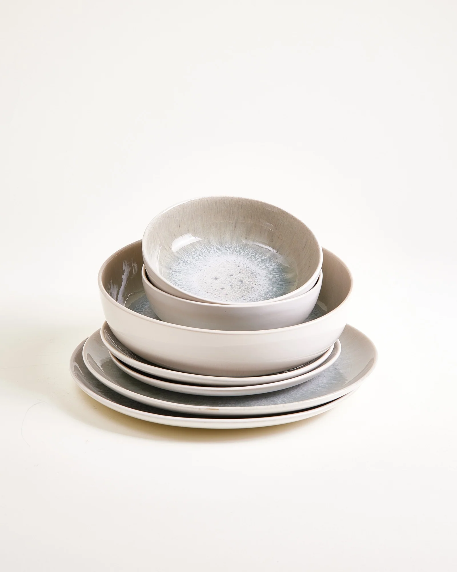 Areia Geschirr-Set modern grau 7-teilig