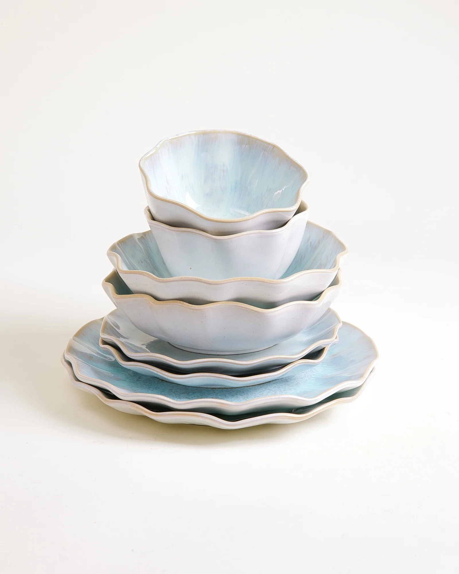 Areia Geschirr-Set shell azur 8-teilig
