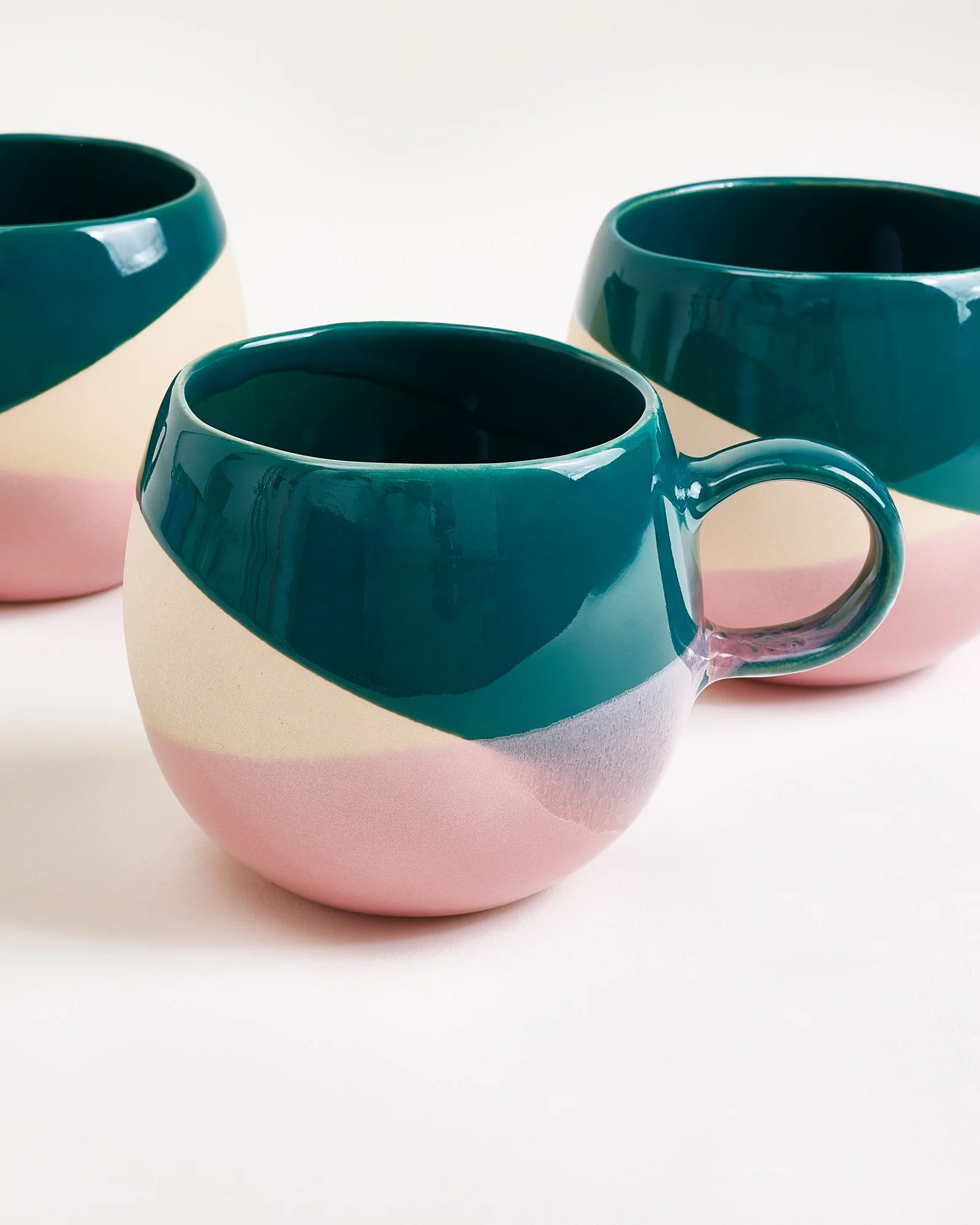 Bica Tasse groß dunkelgrün sand rosa - Image 3