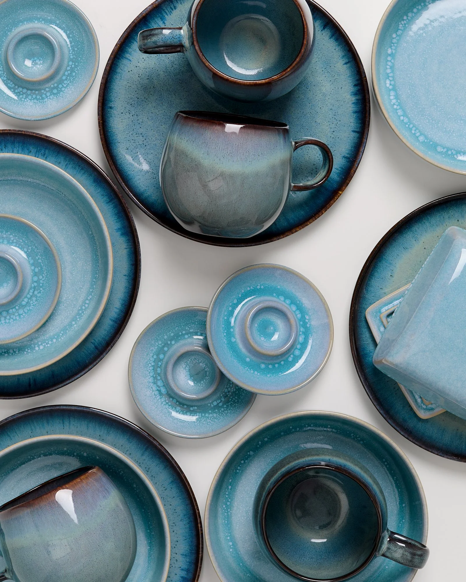 Geschirr-Set Blue Horizon aqua grünblau 17-teilig - Image 3
