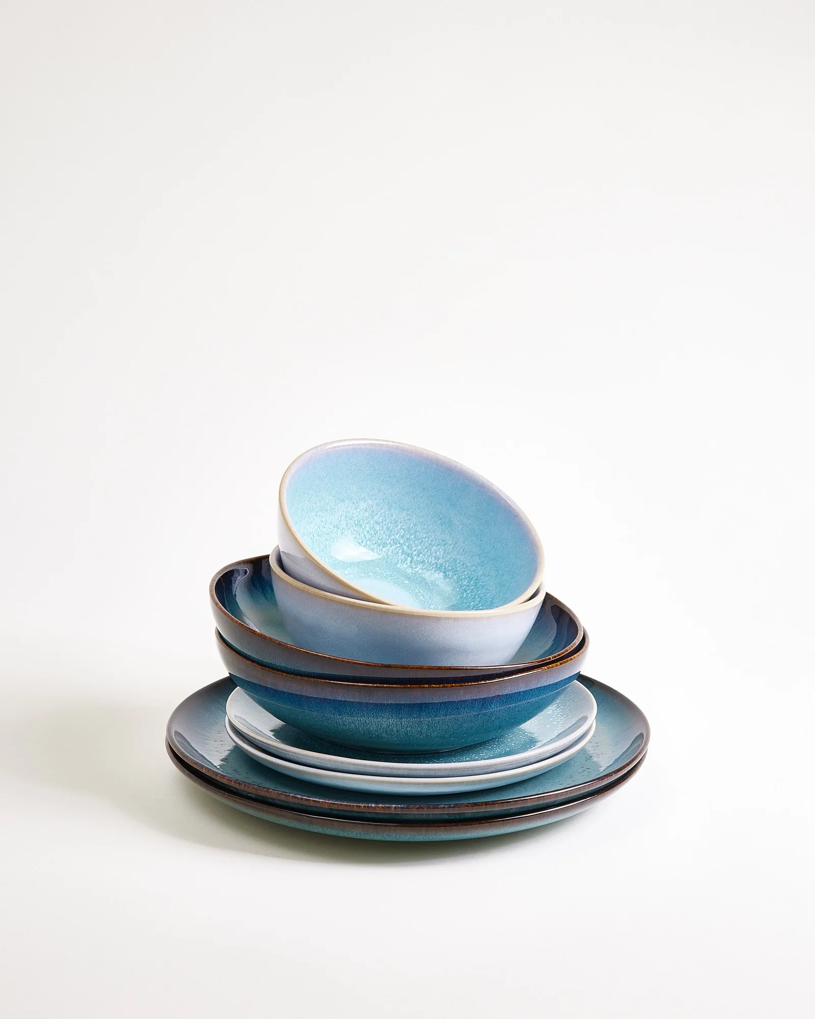 Geschirr-Set Soft Tide aqua grünblau 8-teilig