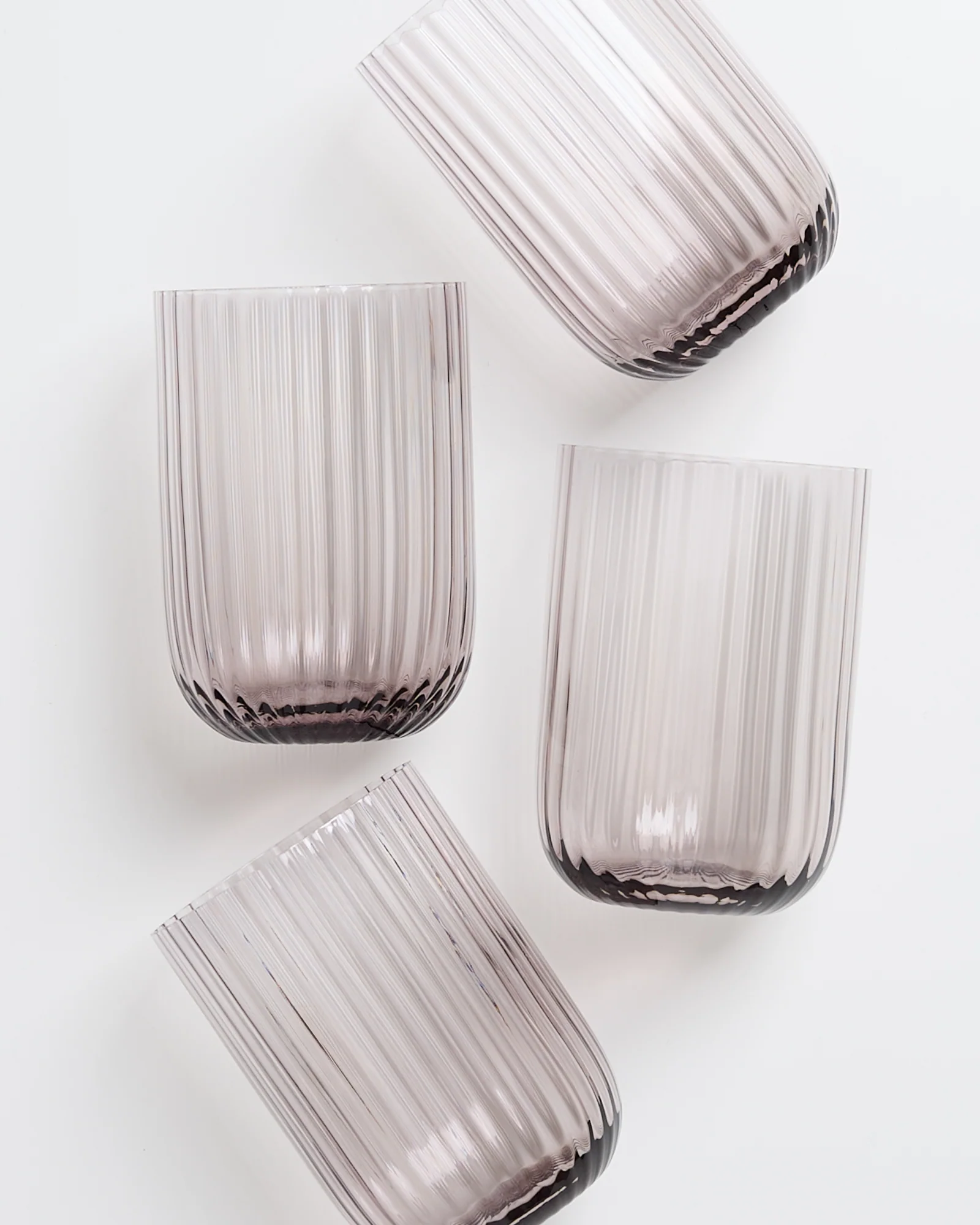 Joia Glas klein riffled grau 4er-Set - Image 3