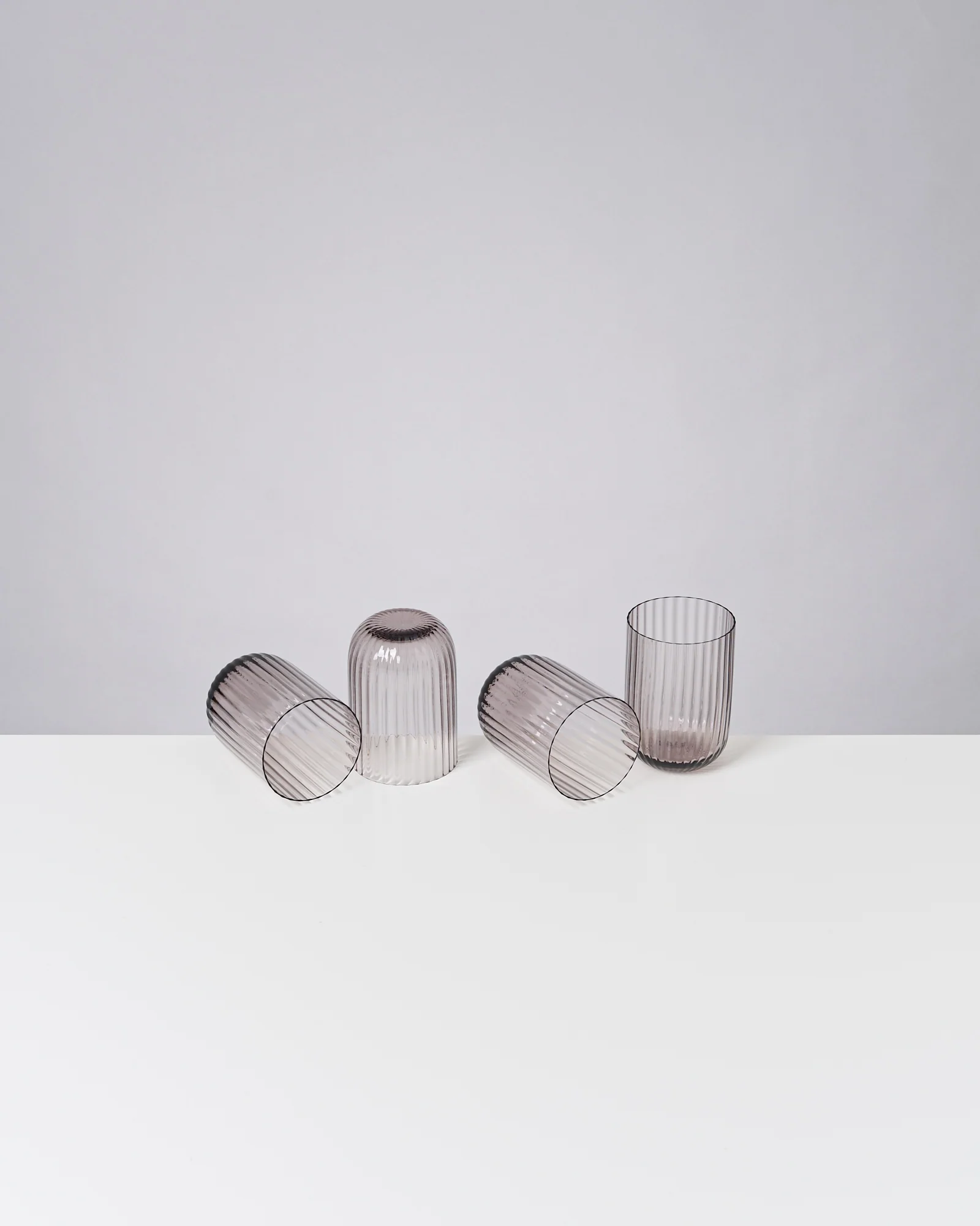 Joia Glas klein riffled grau 4er-Set - Image 5