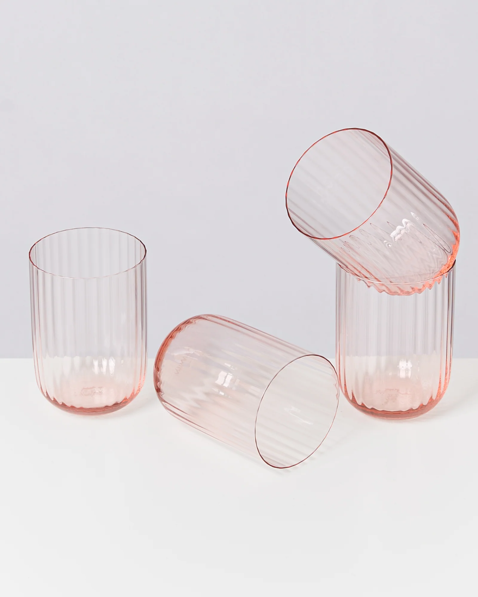 Joia Glas klein riffled rosé 4er-Set - Image 2