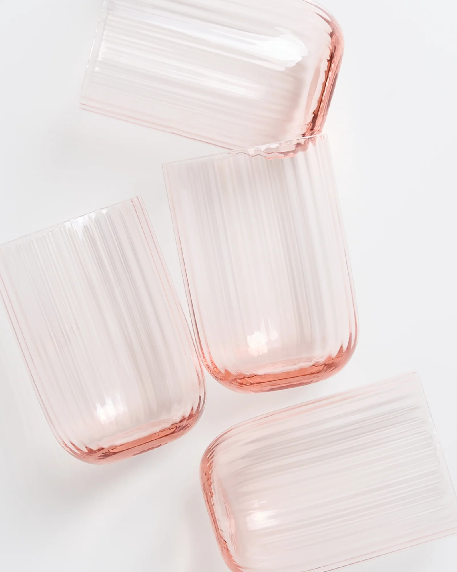 Joia Glas klein riffled rosé 4er-Set - Image 4