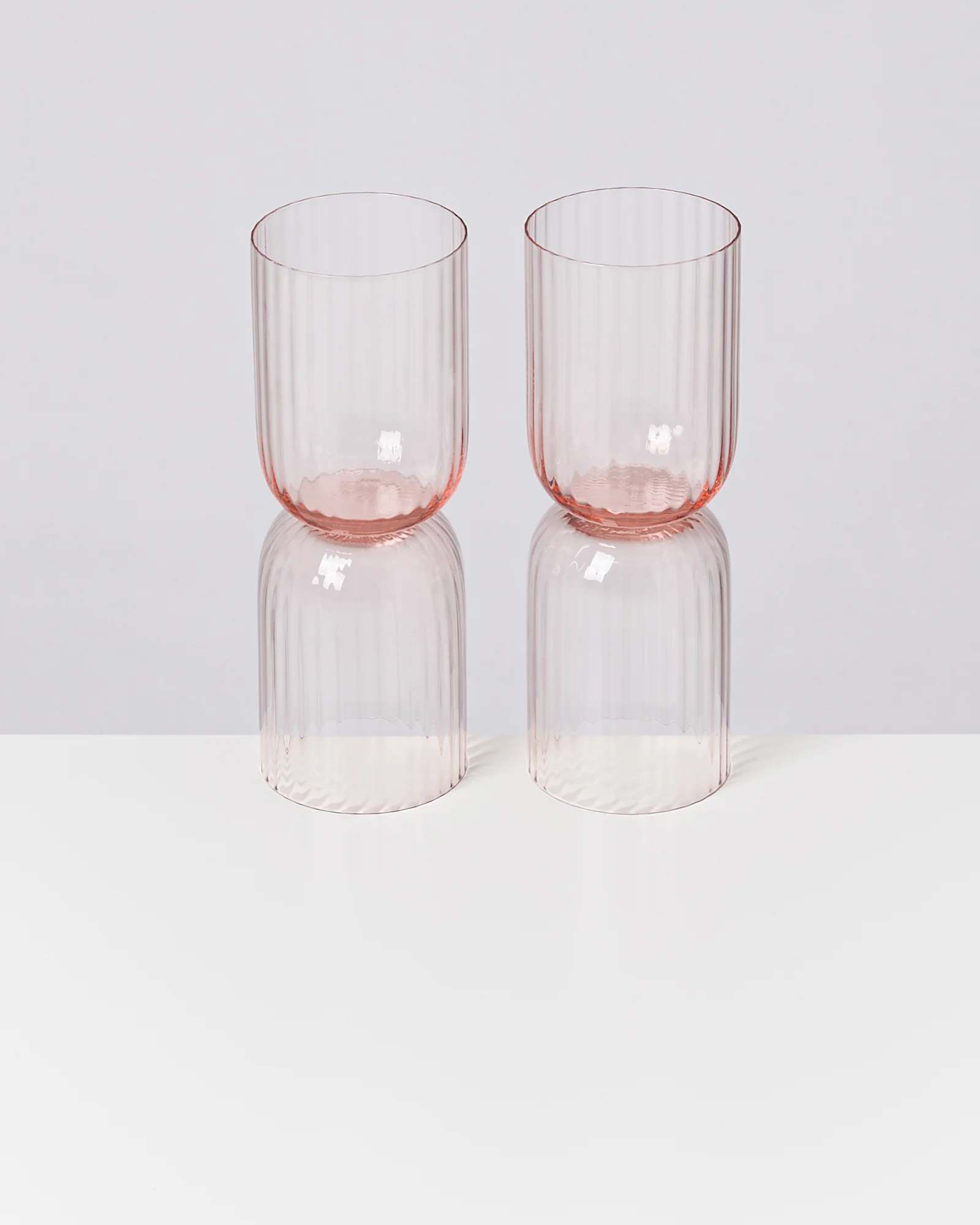 Joia Glas klein riffled rosé 4er-Set - Image 5