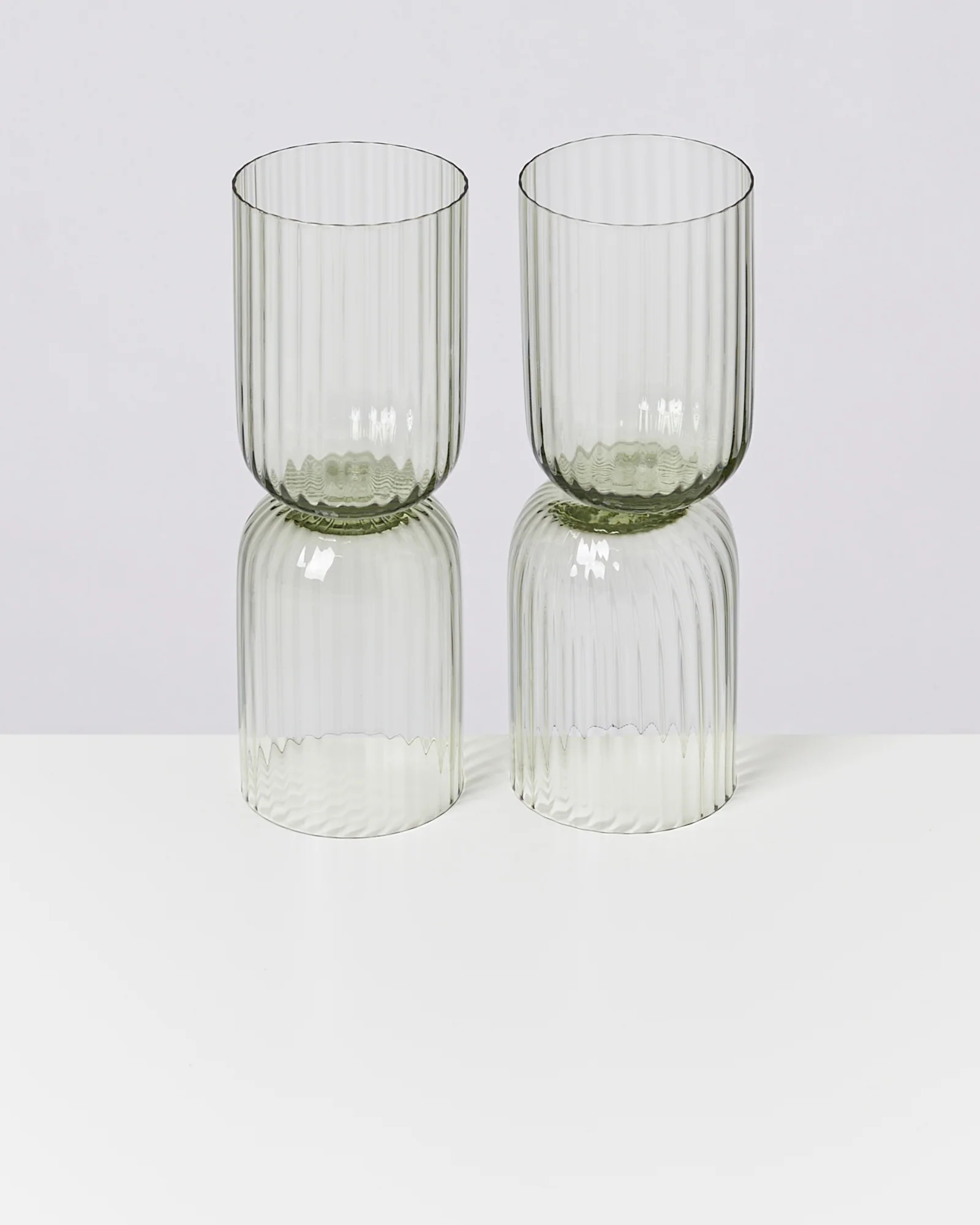 Joia Glas klein riffled smaragd 4er-Set - Image 4