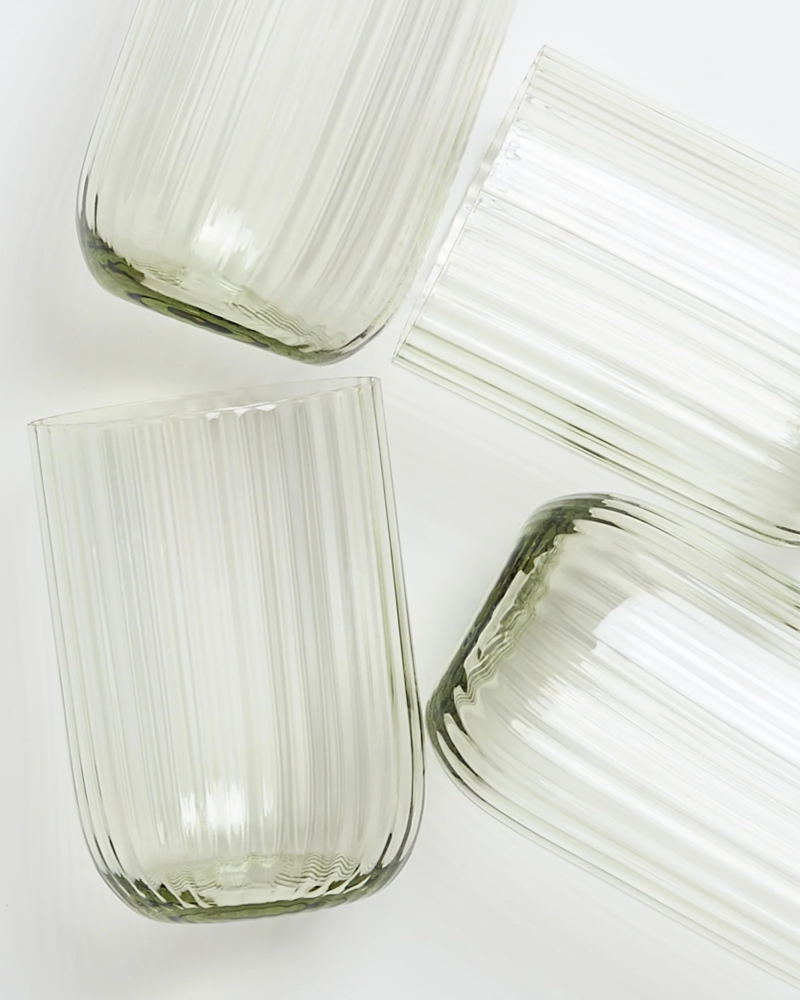 Joia Glas klein riffled smaragd 4er-Set - Image 5