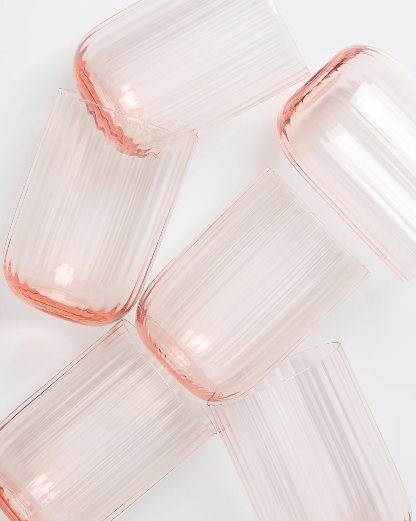 Joia Glas klein riffled rosé 6er-Set - Image 5