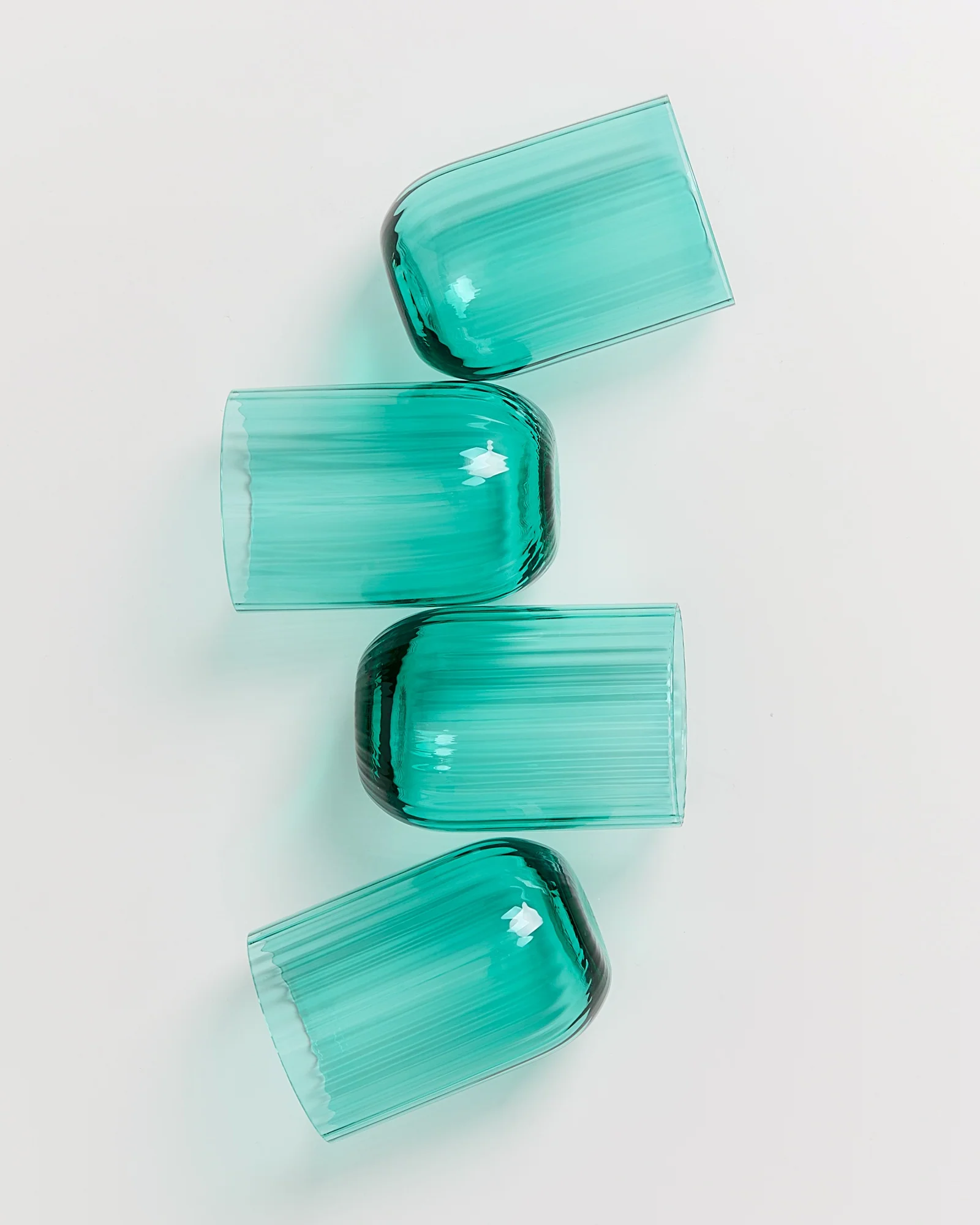 Joia Glas klein riffled türkis - Image 2