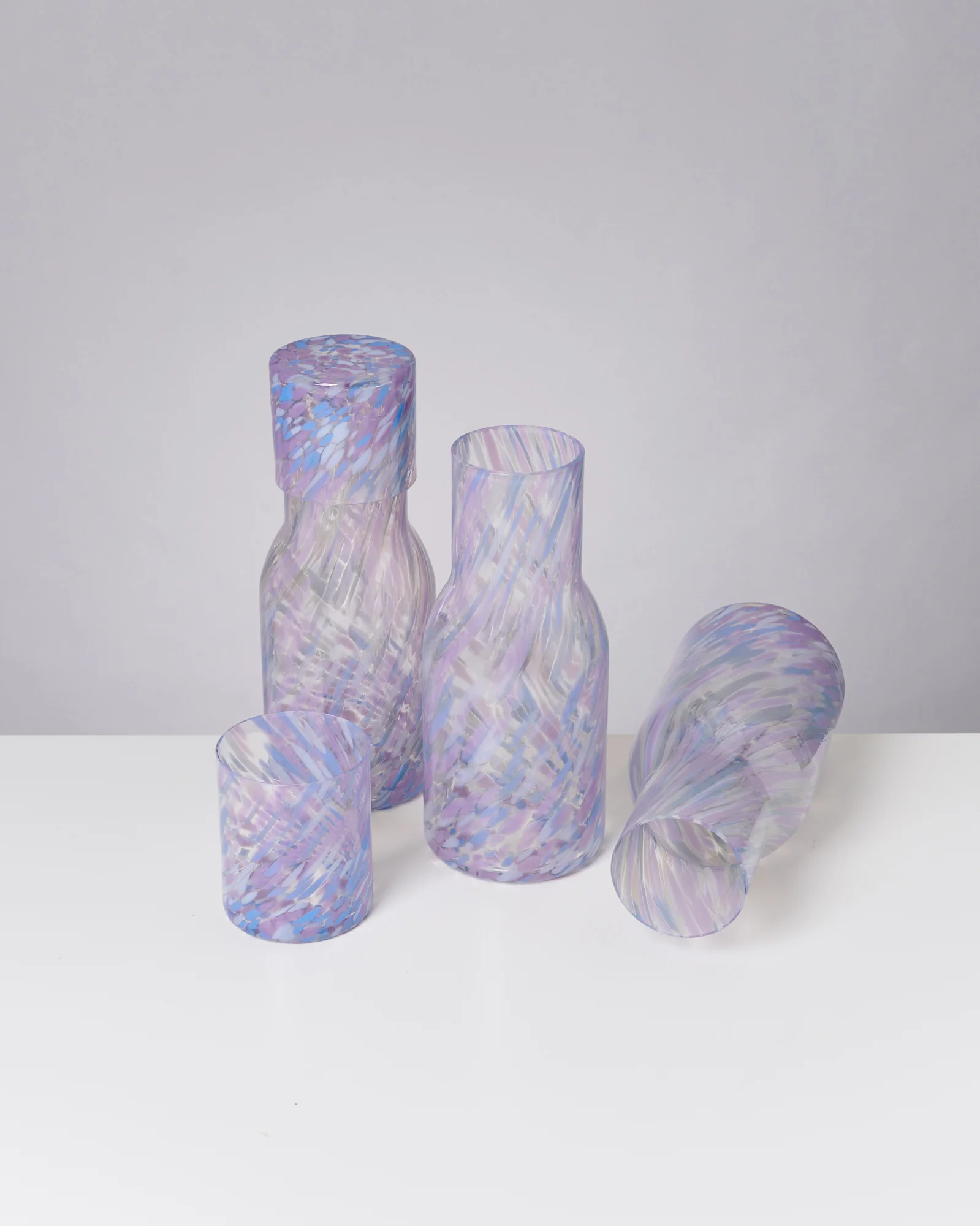 Joia Glaskaraffe drops blau lila - Image 3