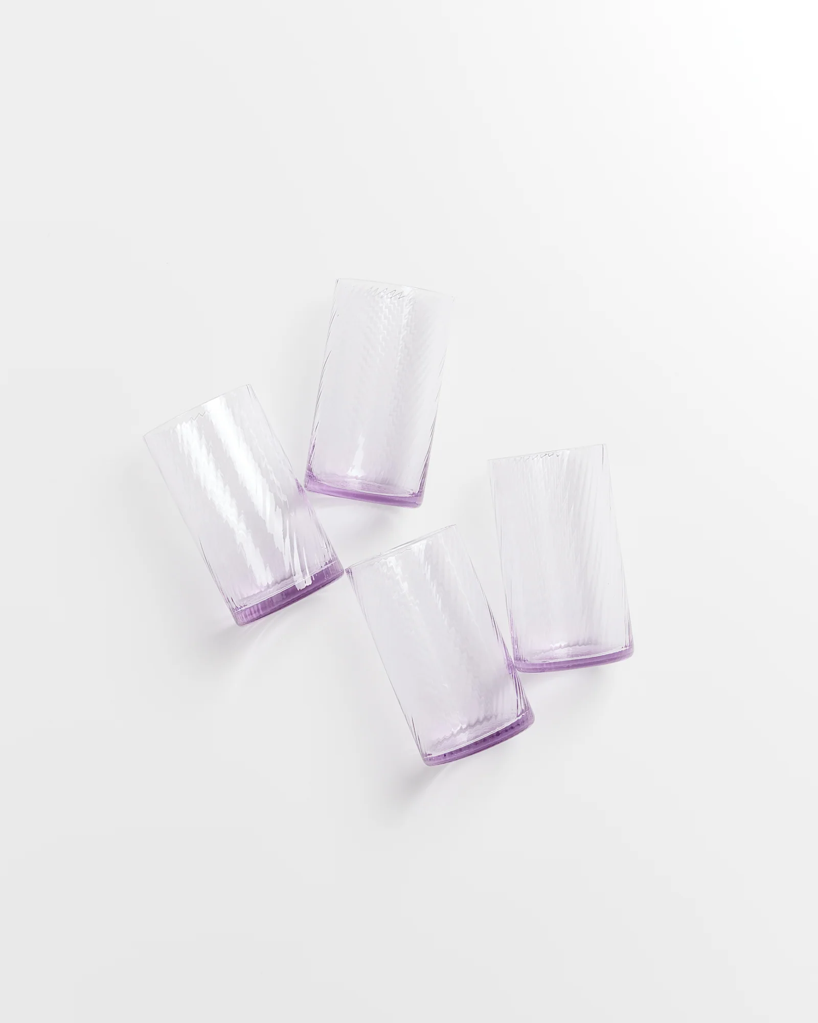 Leiria Glas klein riffled lila 4er-Set - Image 4