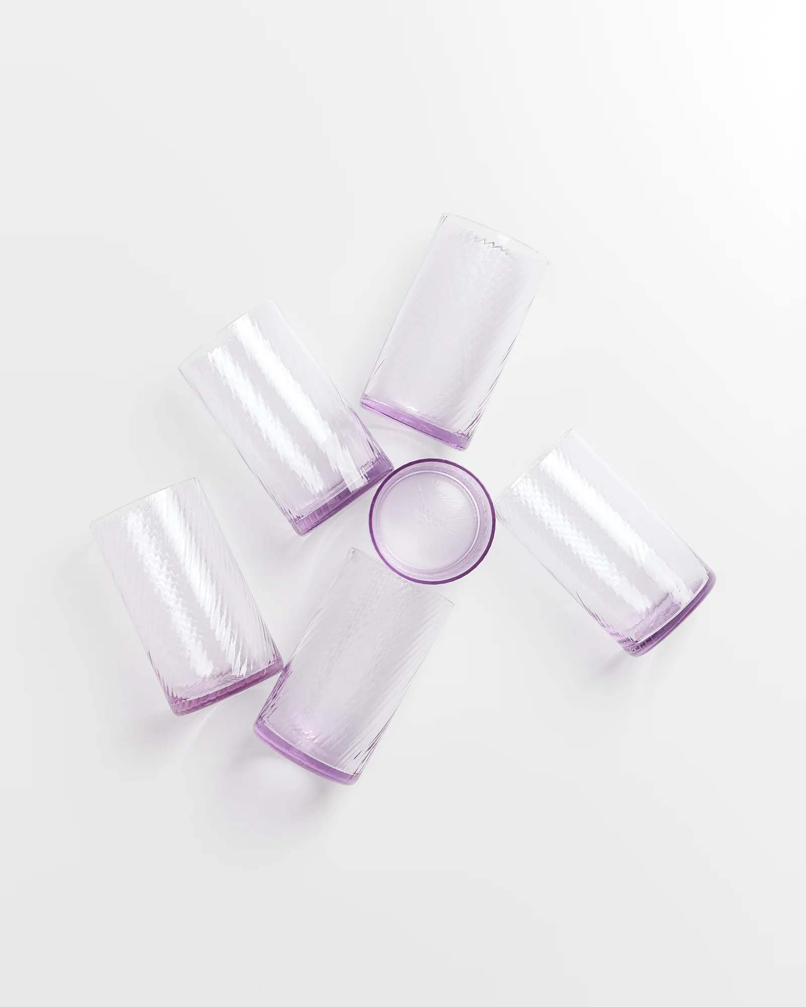 Leiria Glas klein riffled lila 6er-Set - Image 4