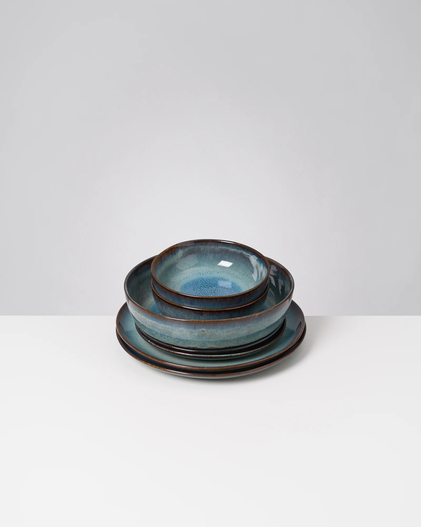 Madeira Geschirr-Set modern grünblau 7-teilig