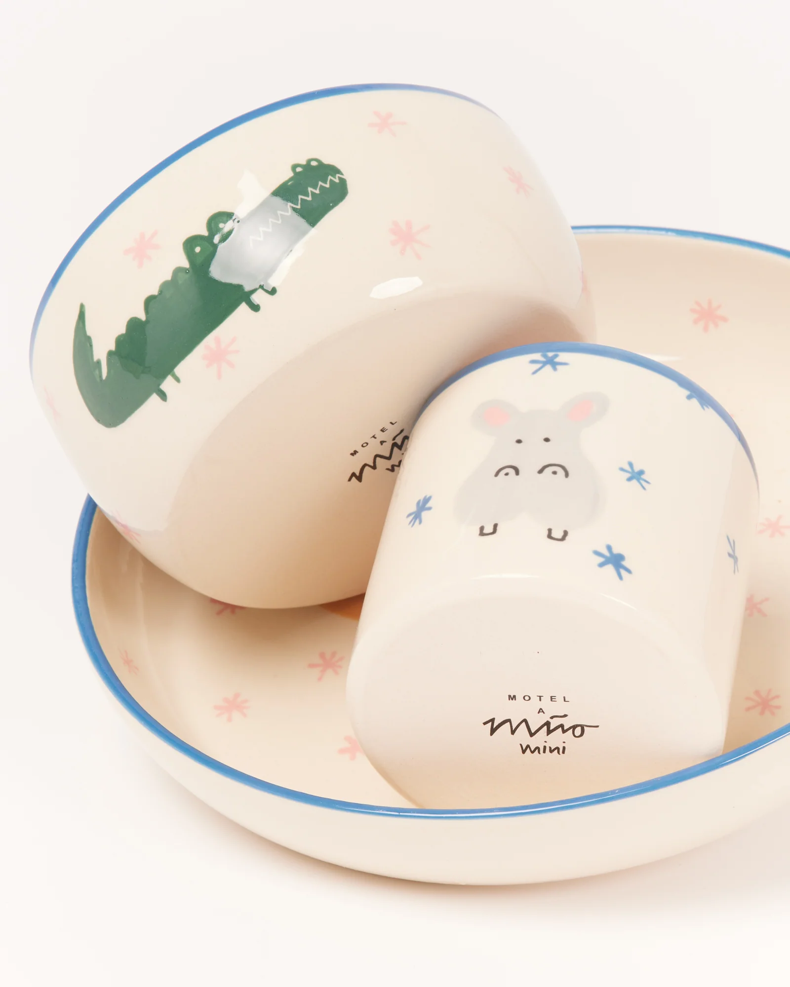 Miio Miini Geschirr-Set weiß blau 3-teilig - Image 4
