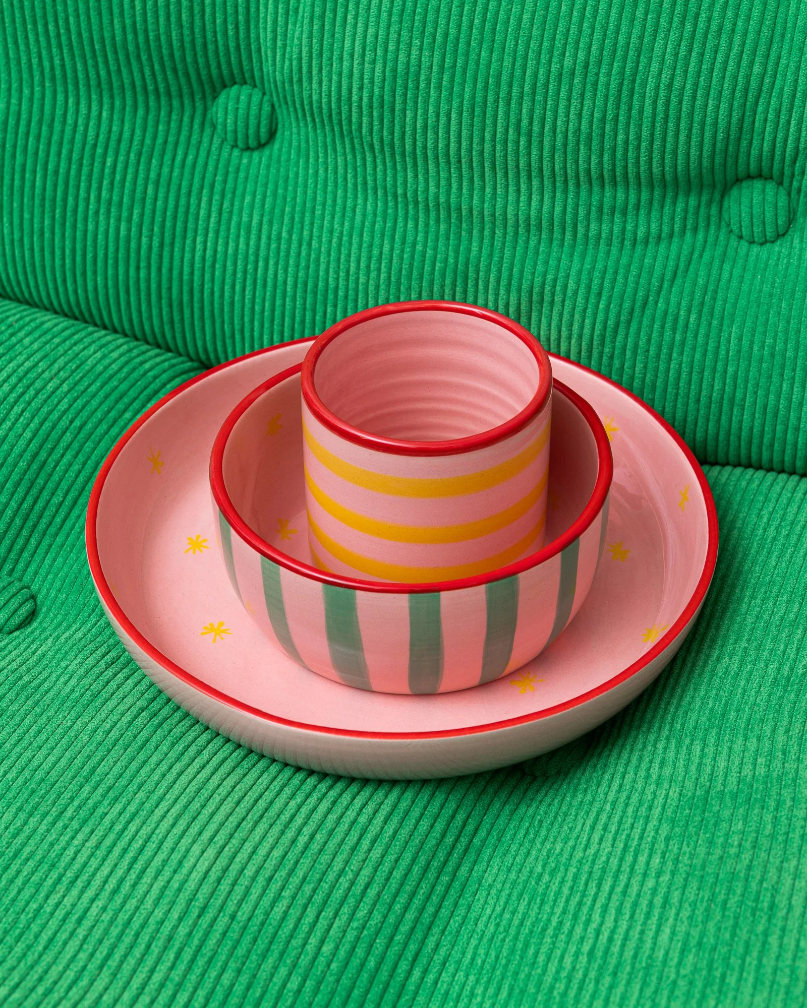 Miio Miini Geschirr-Set rosa rot 3-teilig - Image 4