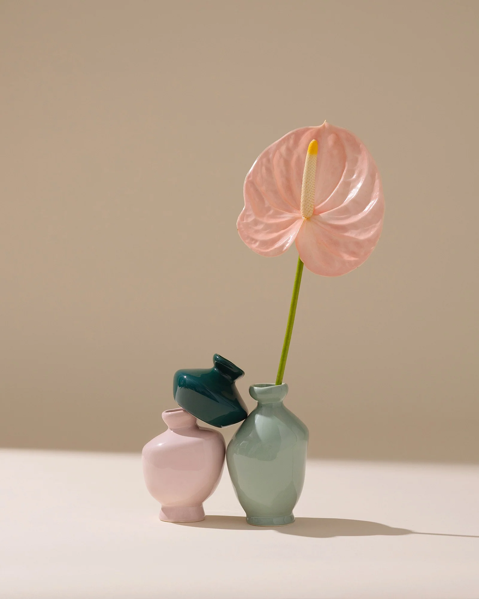 Mino Vase S 3er-Set dunkelgrün lila salbei - Image 6