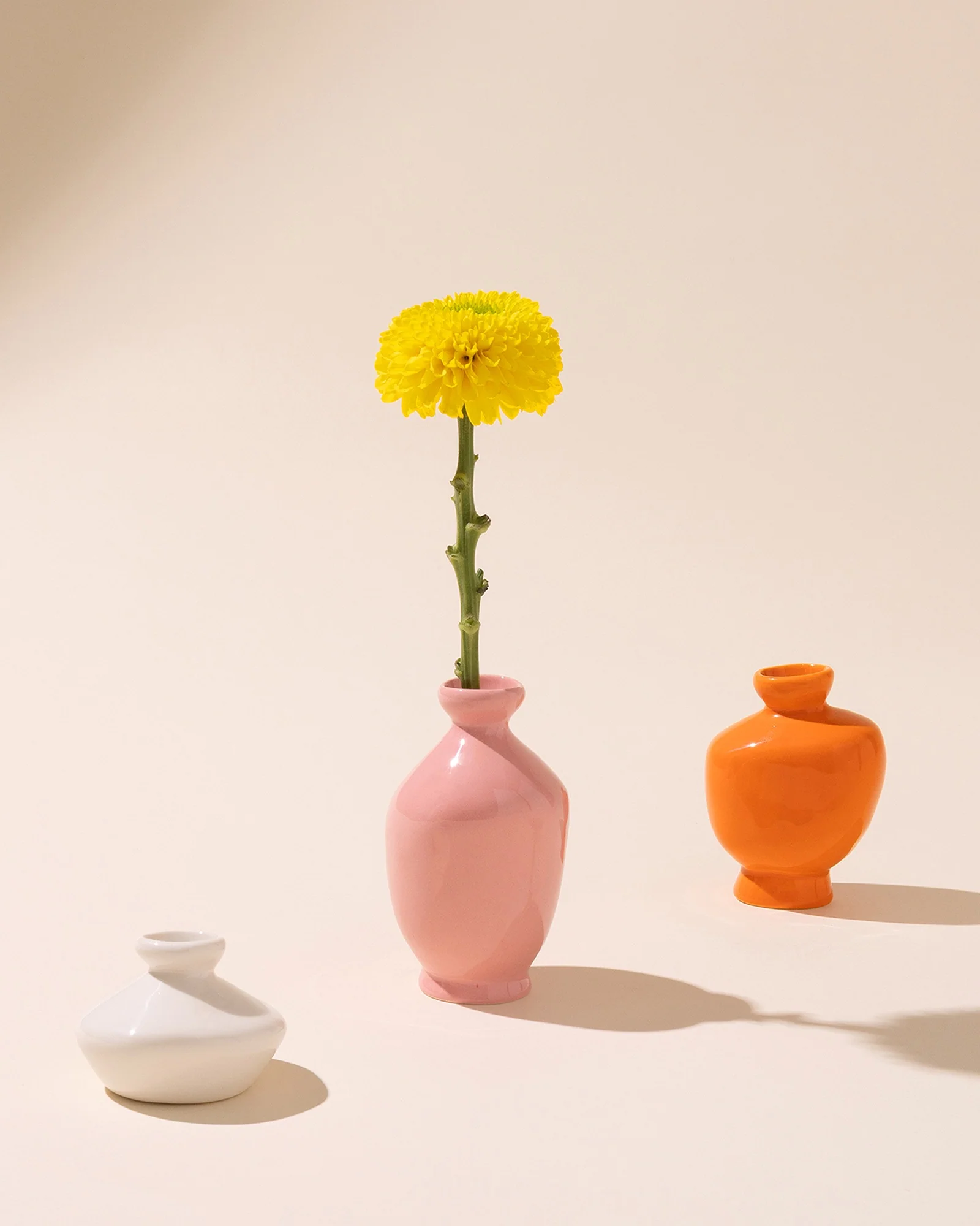 Mino Vase S 3er-Set sand orange rosa - Image 5
