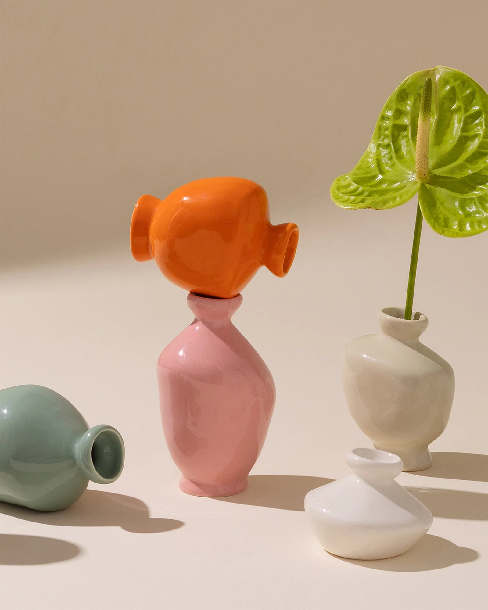 Mino Vase S 3er-Set sand orange rosa - Image 7