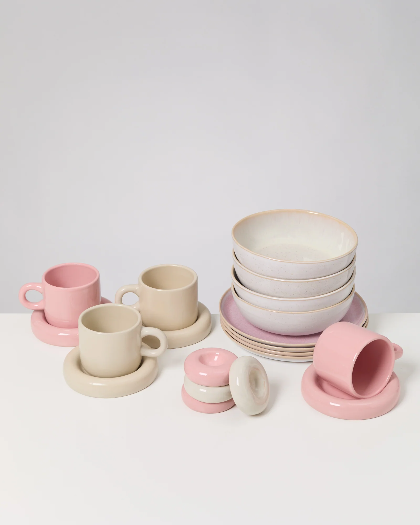 Geschirr-Set Morning Blush rosa sand 16-teilig