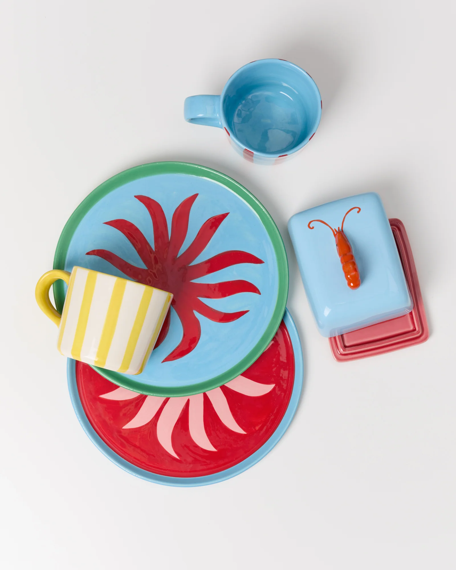 MaM x Isis Maria Geschirr-Set Palm Stripe mix 5-teilig - Image 3
