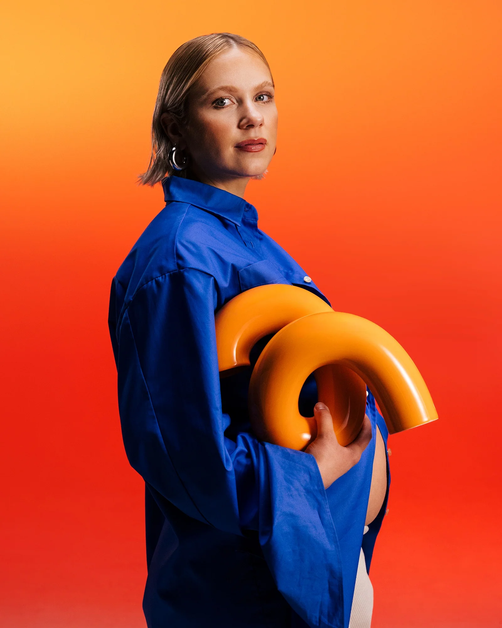 MaM x Ju Schnee Keramiklampe orange - Image 3