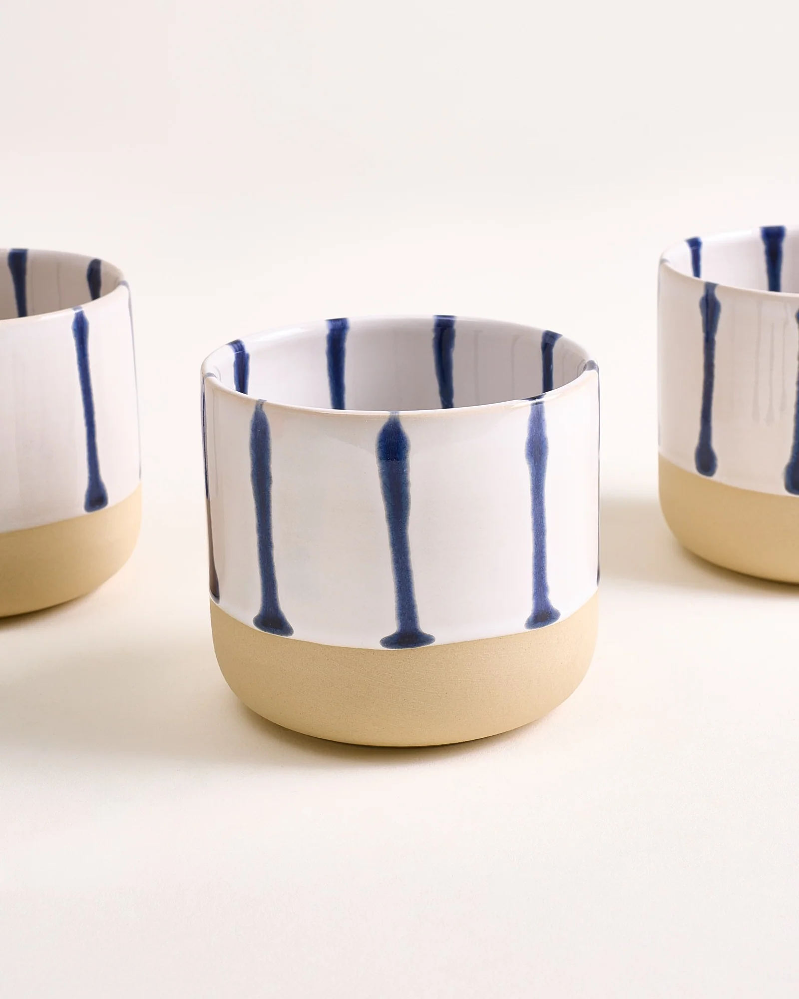 Nódoa Becher groß gestreift weiß blau 4er-Set - Image 2