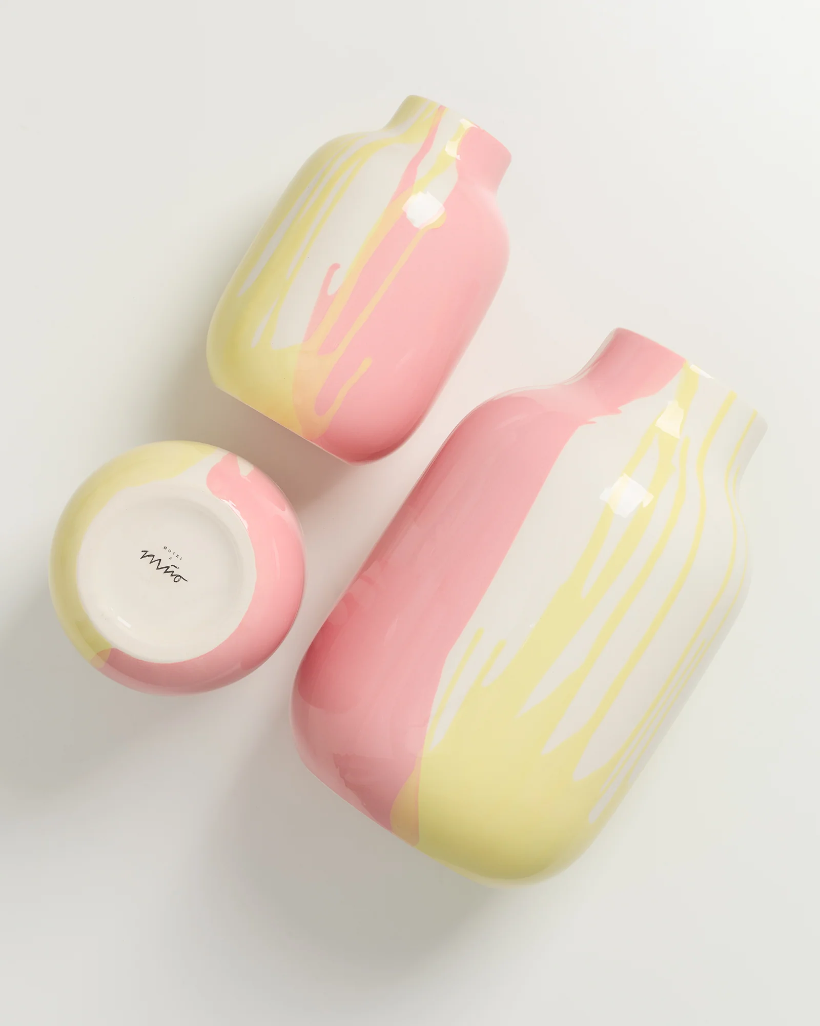 Nuno Vase M drip gelb rosa - Image 5