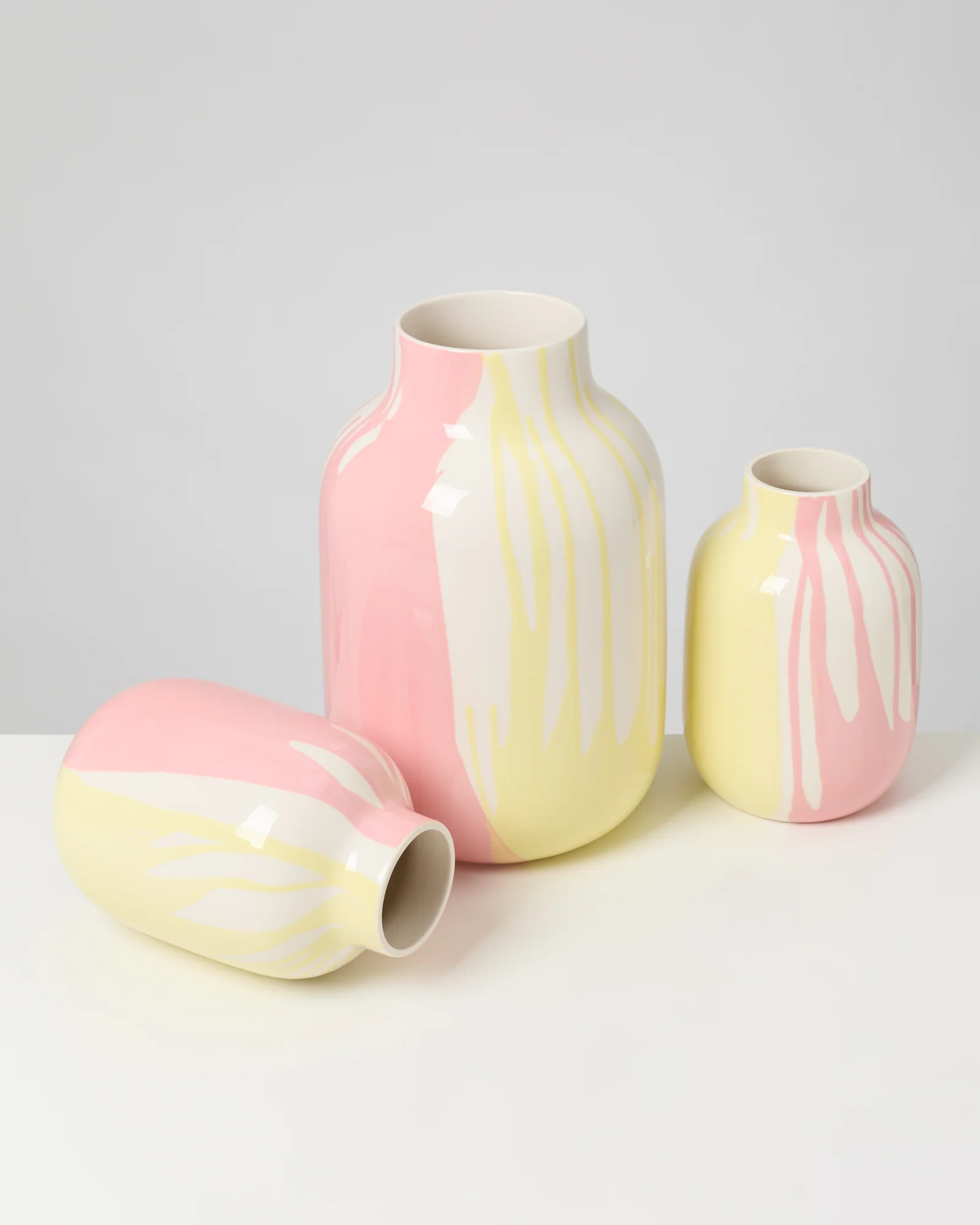 Nuno Vase M drip gelb rosa - Image 6