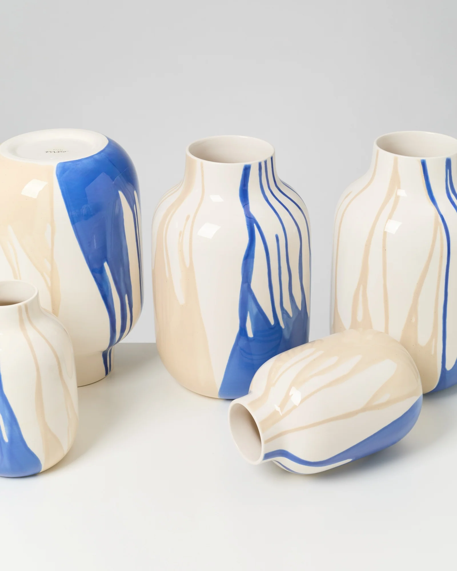 Nuno Vase L drip sand blau - Image 8