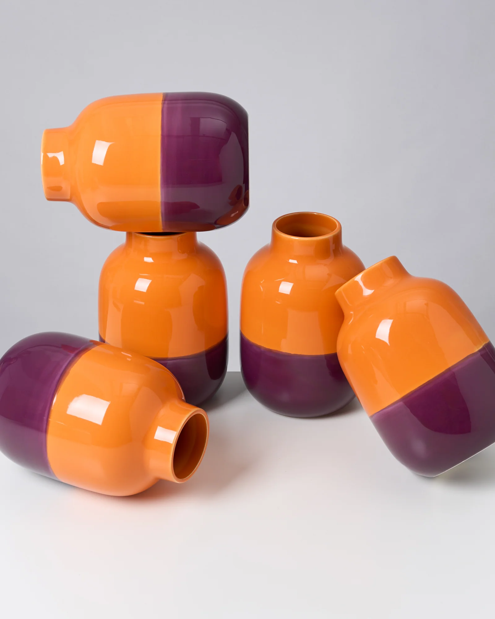 Nuno Vase M orange lila - Image 5
