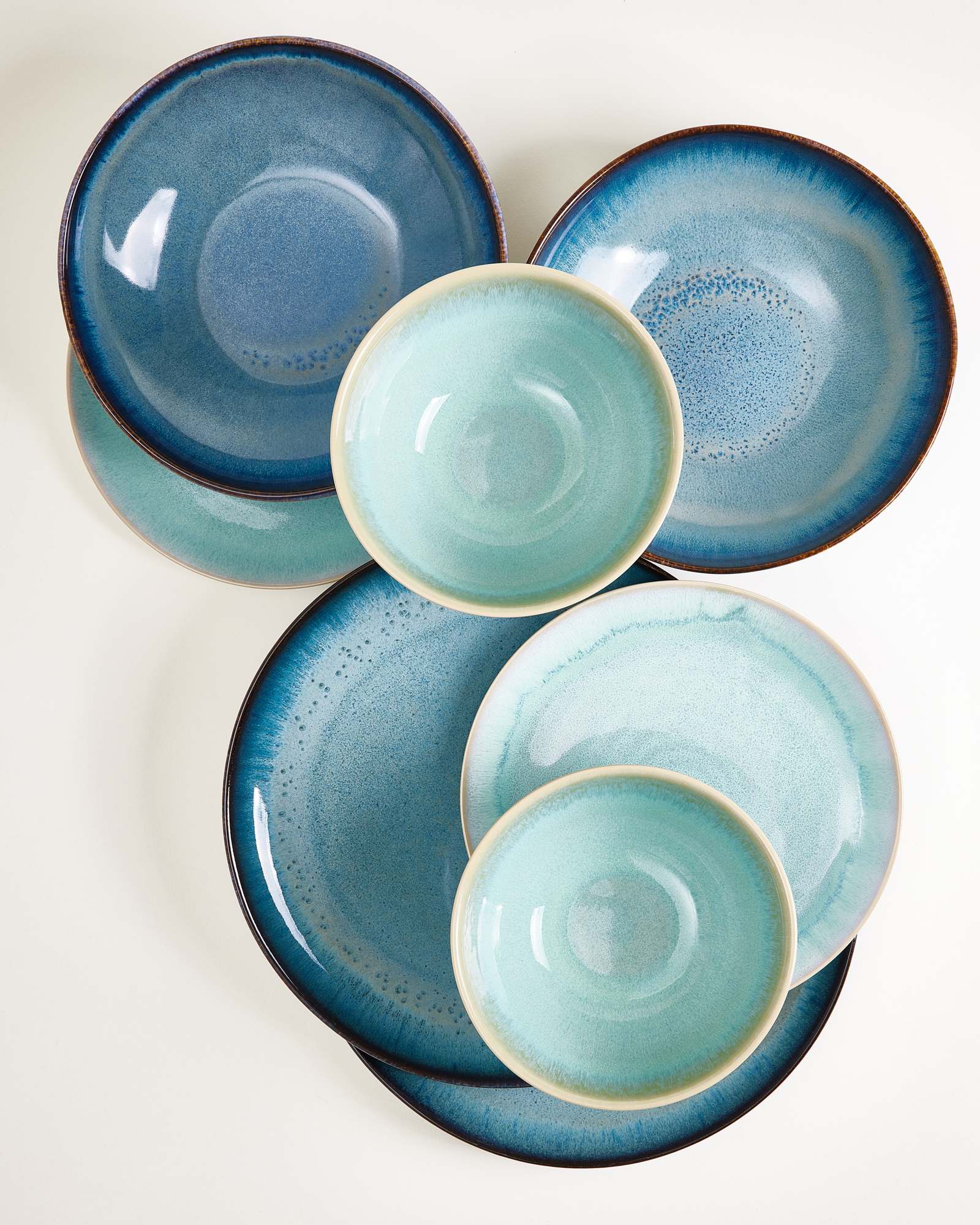 Geschirr-Set Ocean Vibes grünblau mint 16-teilig - Image 3